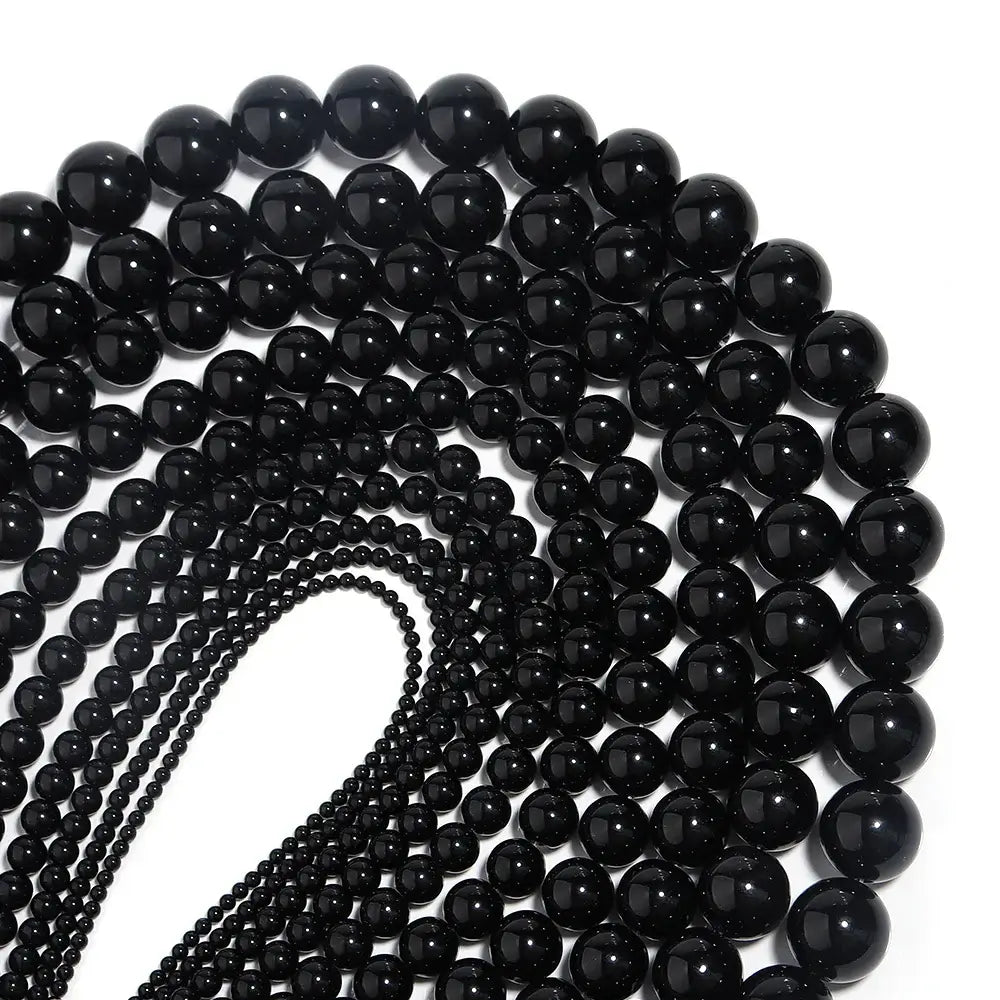 natural black onyx agate beads for jewelry making
