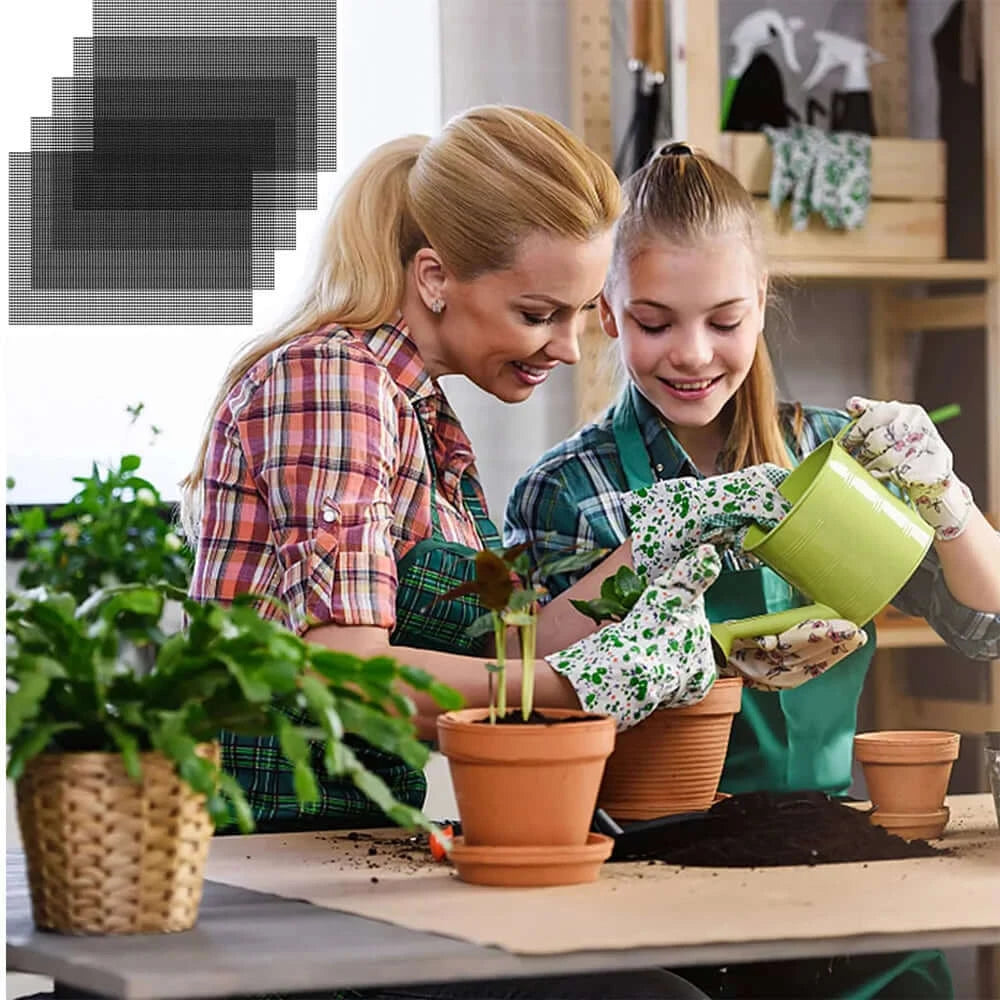 50/100Pc Flower Pot Hole Mesh Pad Bonsai Pot Bottom Grid Mat Bottom