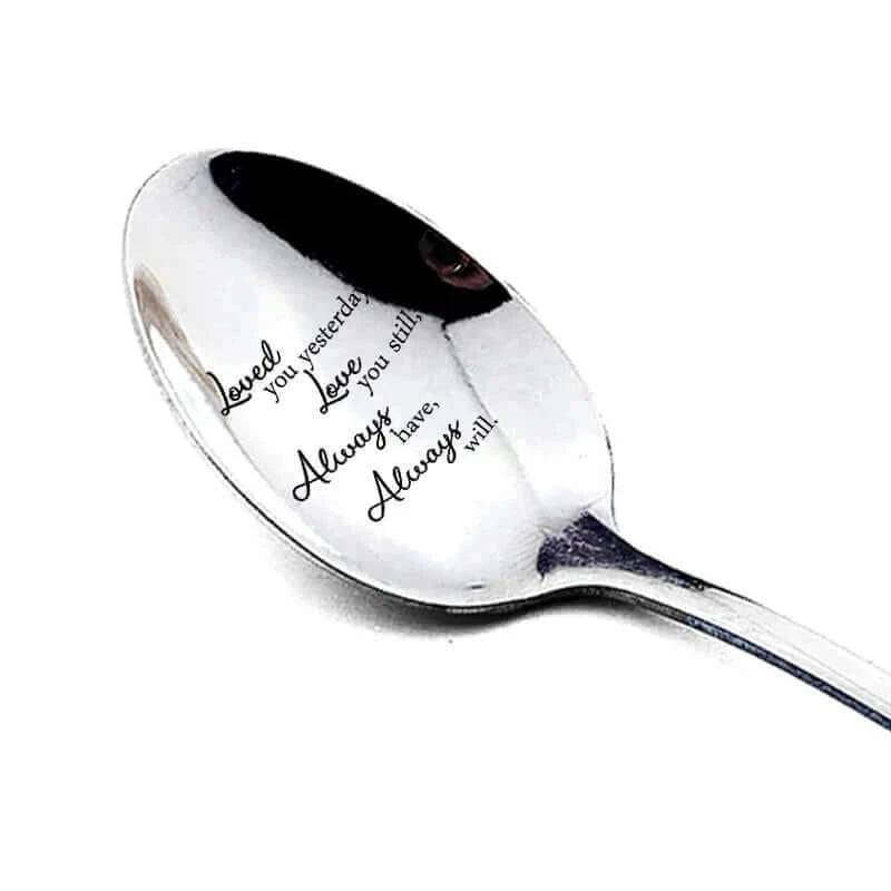 Valentines Day Gift Stainless Steel Milk Coffee Spoons Love Letter Wedding Souvenirs Anniversary Gift for Girlfriend Boyfriend