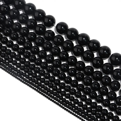 natural black onyx agate beads for jewelry making