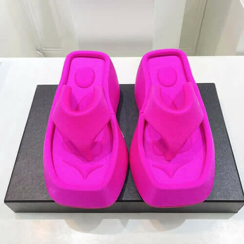 Luxury Platform Square Toe Slippers
