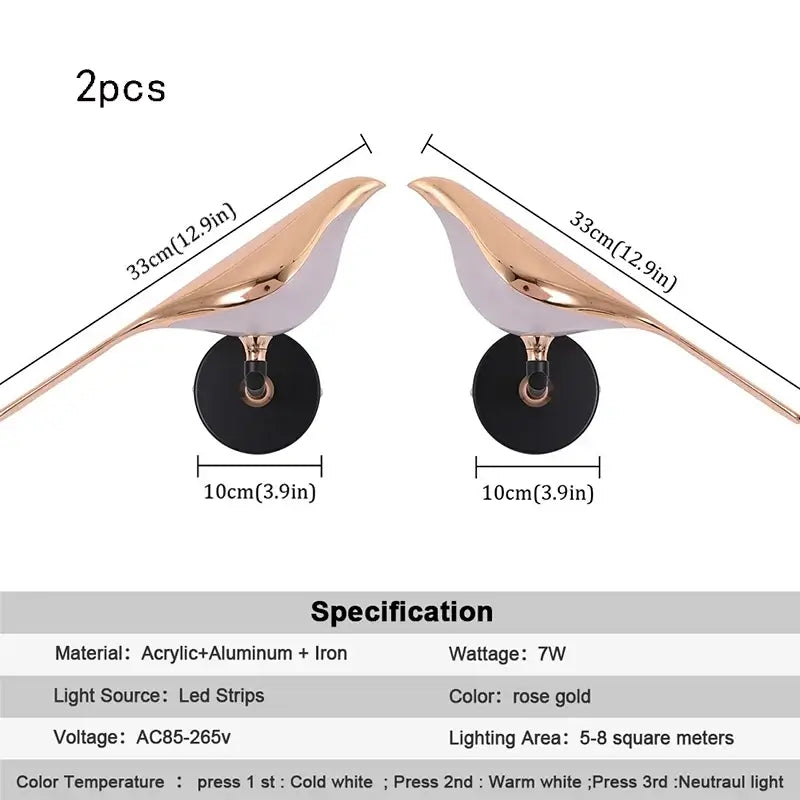 Modern Bird LED Pendant &amp; Wall Lighting