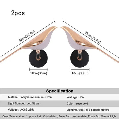 Modern Bird LED Pendant &amp; Wall Lighting