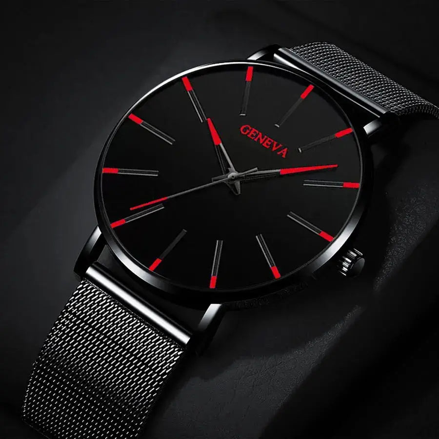 JIANUO Unisex Quartz Mesh-Strap Watch