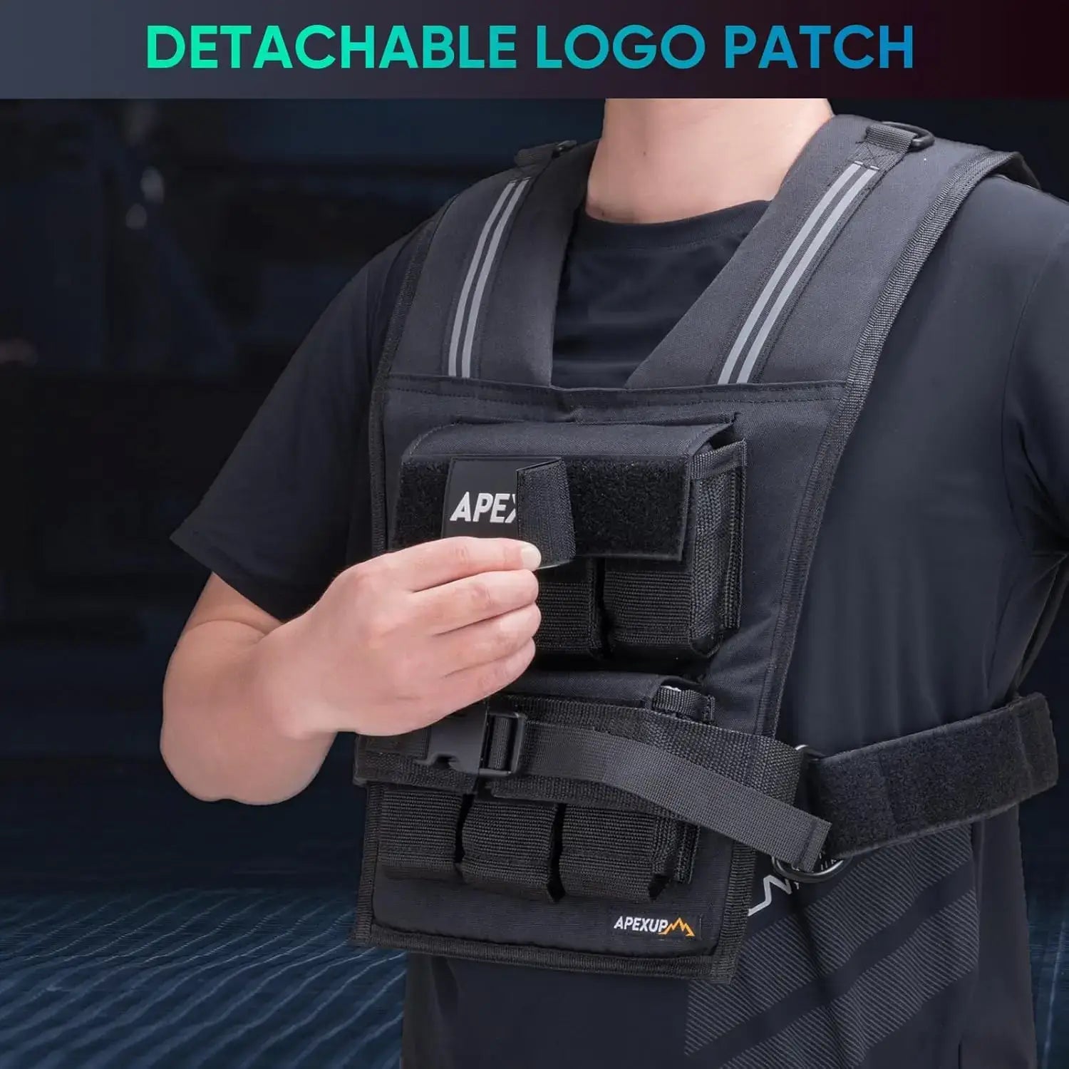 Adjustable Weighted Vest Men 20lbs/30lbs/40lbs Weights with Reflective Stripe, Weight Vest Woman Workout Vest for Strength Train