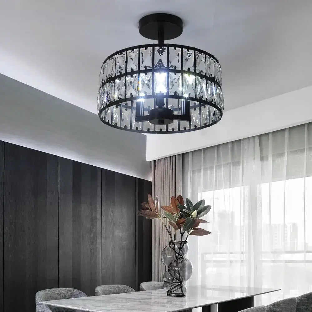 VETRULUS Crystal Pendant Light, Black or Gold