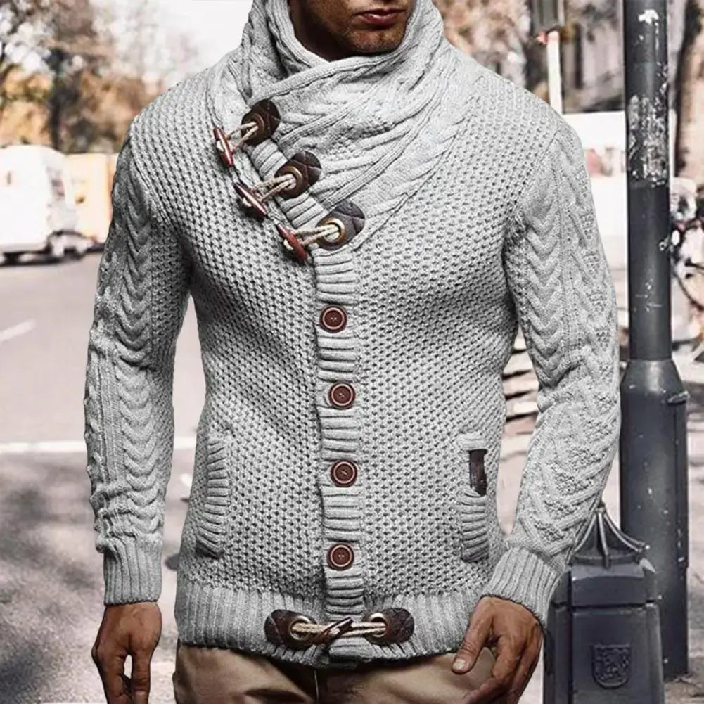 Men Fashion Winter Warm Pullovers Sweater Thick High-Neck Long-Sleeved