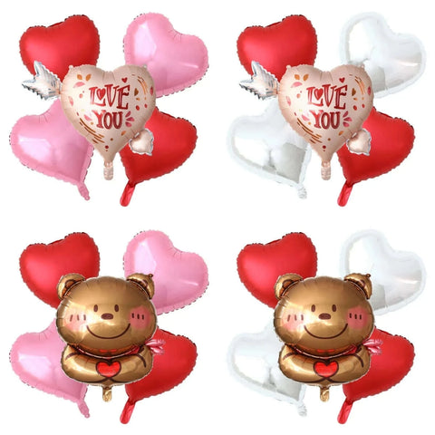 Happy Valentine’s Day Love Red Heart Bear Foil Balloons Wedding Anniversary Party Supplies Birthday Gift Home Outdoor Decoration.