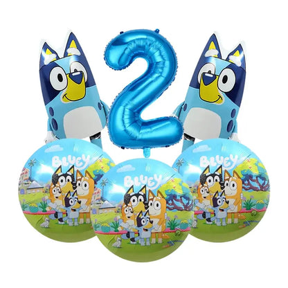 Cute Bluey Birthday Party Decoration Bluey Paper Napkin Plate Cup Tablecloth Balloons Kids Baby Shower Supplies