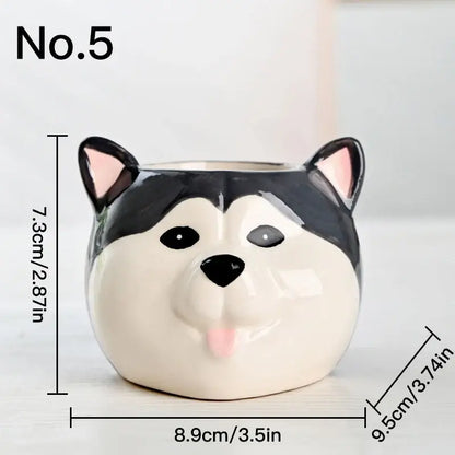 cute puppy succulent planter