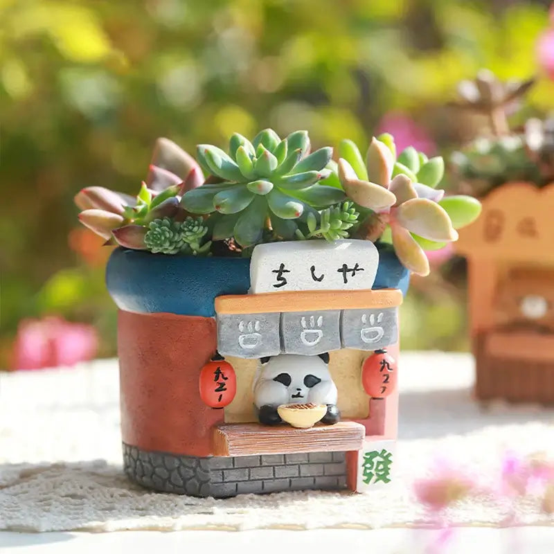 bakery themed flower pot for succulents