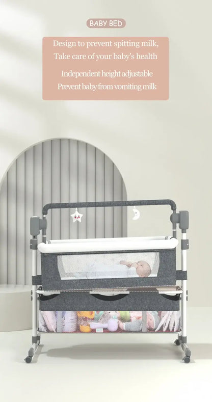 Electric Baby Bed Baby Crib Bluetooth Luxury Portable Baby Easy to Clean Travel Bed with Mattress Cradle for Newborns Infant Cot