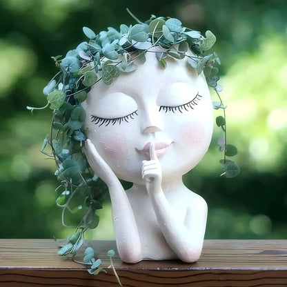 girl face vase decoration
