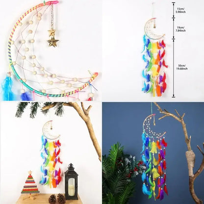 G6KF Dream Catcher Wall Decor with Handmade Dream Catchers Decoration Wall Hanging for Girls Bedroom Living Room