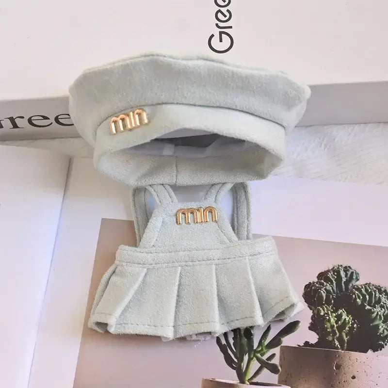 Labubu Fashion Overalls Pleated Skirt Set for Dolls