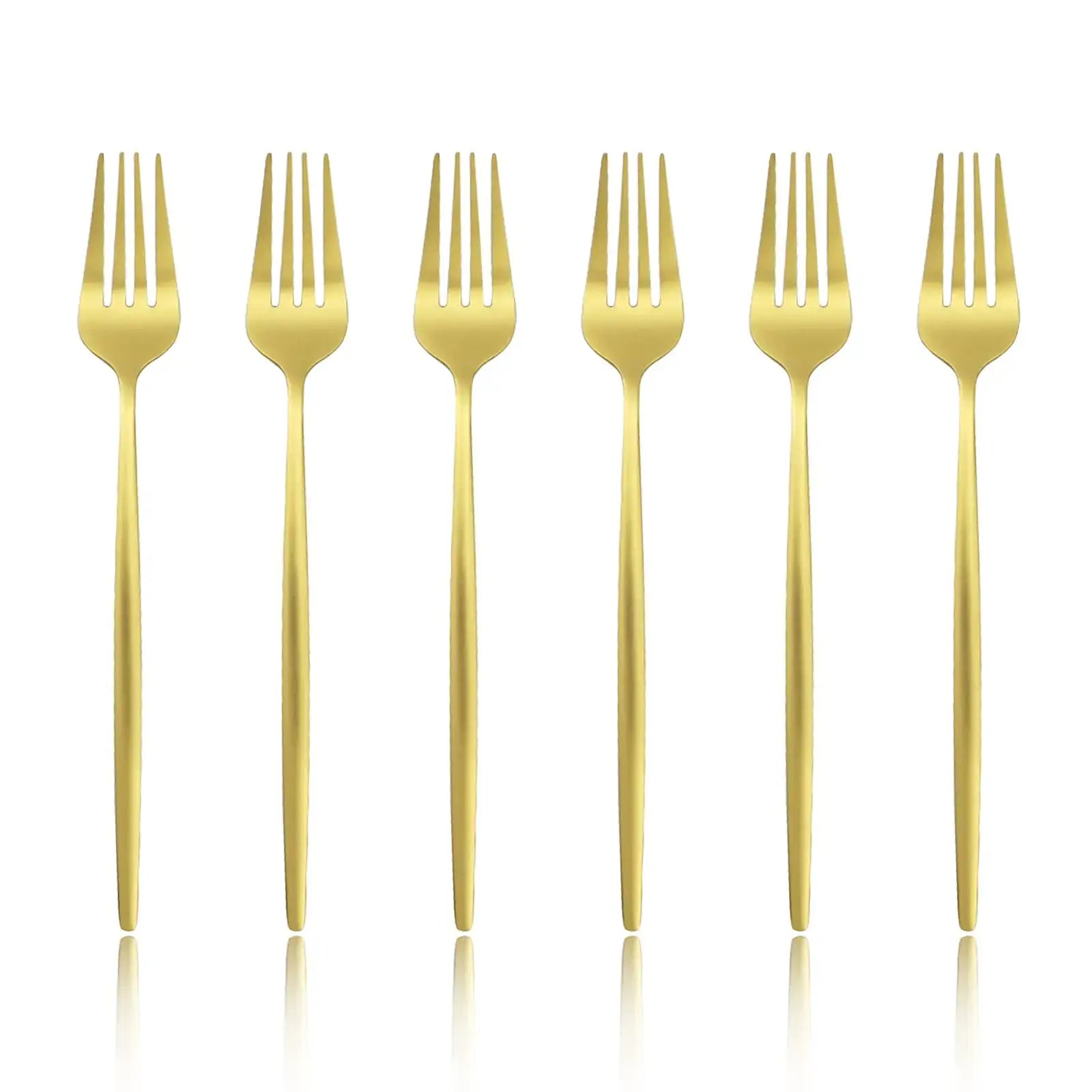 Silvere/Golden Stain Flatware Set - 6 Pcs Stainless Steel