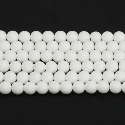 smooth white onyx beads
