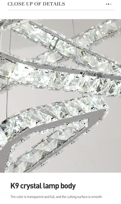 Modern Geometric Crystal LED Pendant Chandelier