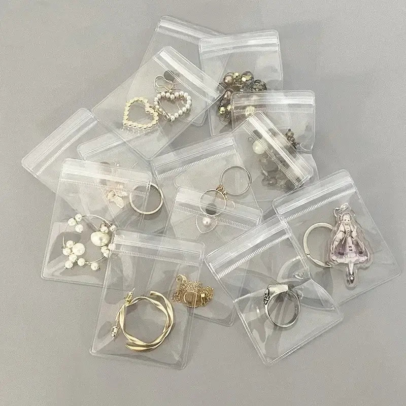 10/20/30/50pcs Jewelry Organizer Pouch Bags Transparent PVC Anti-Oxidation Earring Pendant Necklace Bracelet Storage Holder 2035