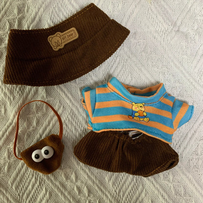 Labubu Doll Clothes Set 17cm Cute Dolls Casual Wear Outfit Changeable Clothes Plush Material Doll Accessories