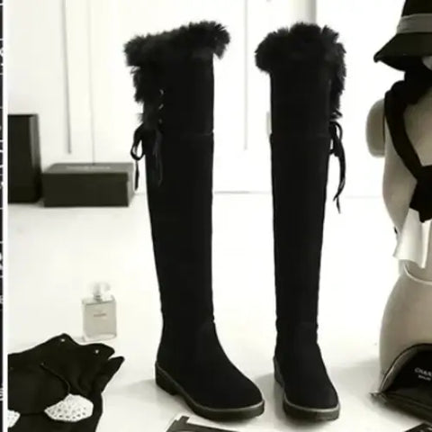 Hot Warm Snow Boots Women 2024 Winter Shoes Warm Fur Plush Over Knee