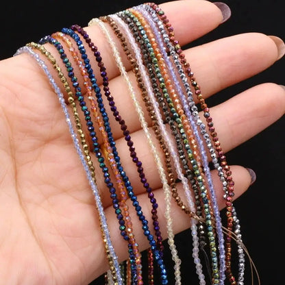 2pcs 2mm/3mm Natural Stone Shiny Beads Gold Color Faceted Spinel for Jewelry Making DIY Necklace Bracelet Accessories