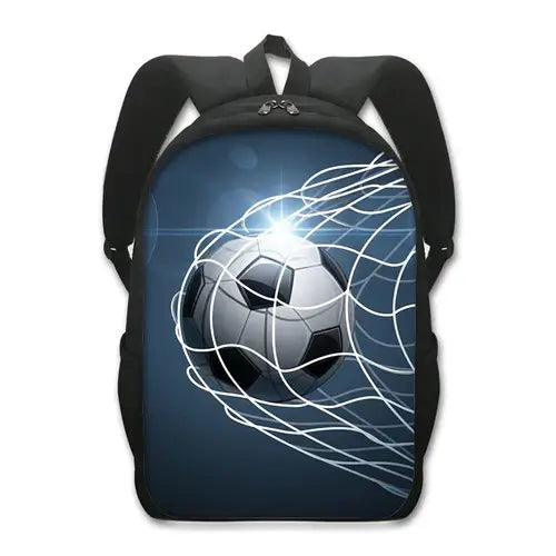 Cool Golden Soccer with Crown Print Backpack Football Sport Rucksack.