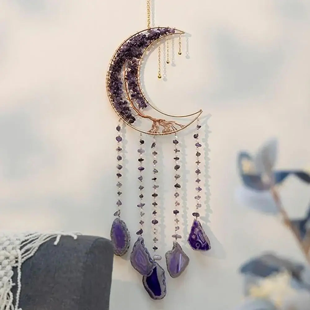 purple crystal dream catchers
