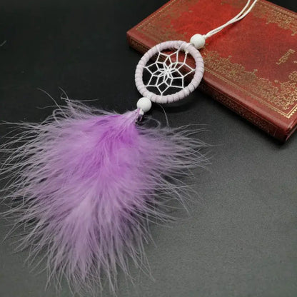 Mini Dream Catcher Car Bag Mobile Phone Pendant Wind Chimes Feather Home Decor Wall Hanging Adornment Handmade Dreamcatcher Gift