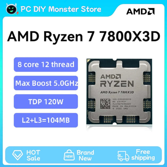 New AMD Ryzen 7 7800X3D CPU RYZEN Processor 8 Core 16 Thread 120W 5nm.