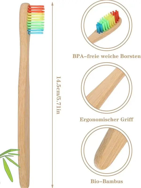 Kids’ Bamboo Toothbrushes with Soft Bristles, 15 or 30 Pack