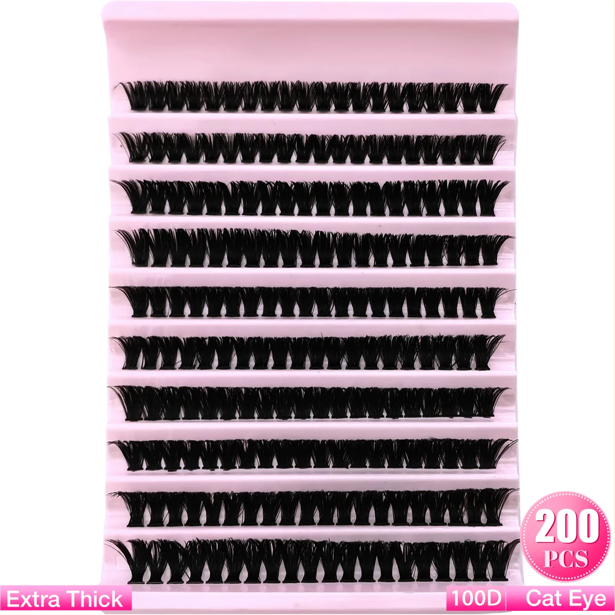 Eimny Individual Cluster Lashes – 160pcs | 8–16mm Mixed Tray | 80D–100D Volume | DIY Eyelash Extensions | Natural Look