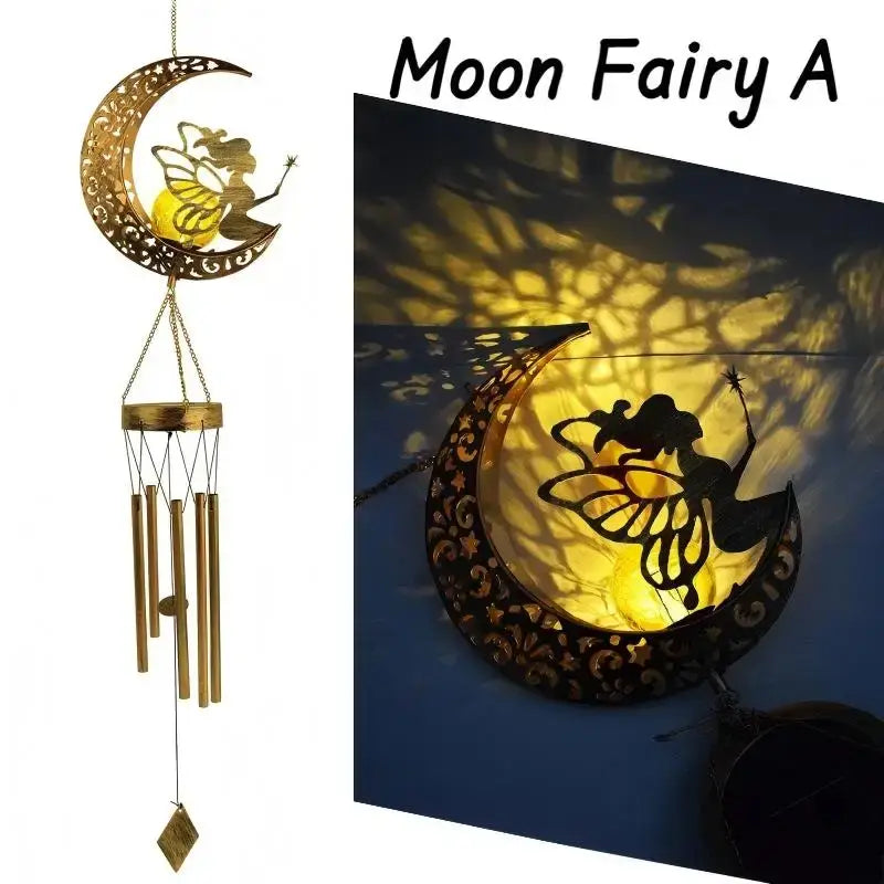 Glowing Crackle Glass Solar Wind Chimes Waterproof LED Outdoor Wind Bells Unique Garden Decorative Gifts