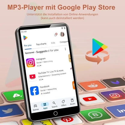 MP3 Player, Bluetooth, WiFi, Spotify, Audible, 4" IPS, Browser, 1TB Storage‌