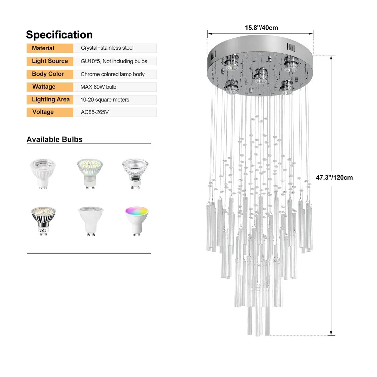 VETRULUS Modern Crystal Chandelier, Selectable Designs
