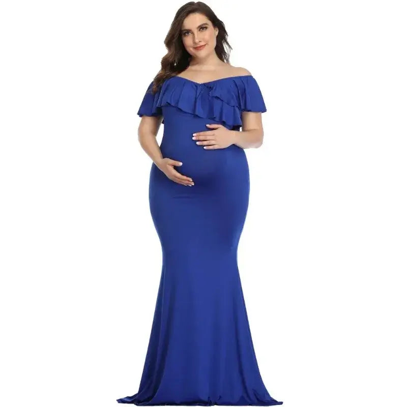 Elegant Plus Size Maternity Dress for Photo Shoots