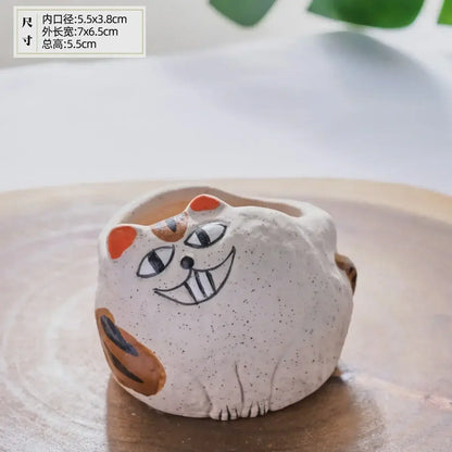 fortune cat succulent flower pot