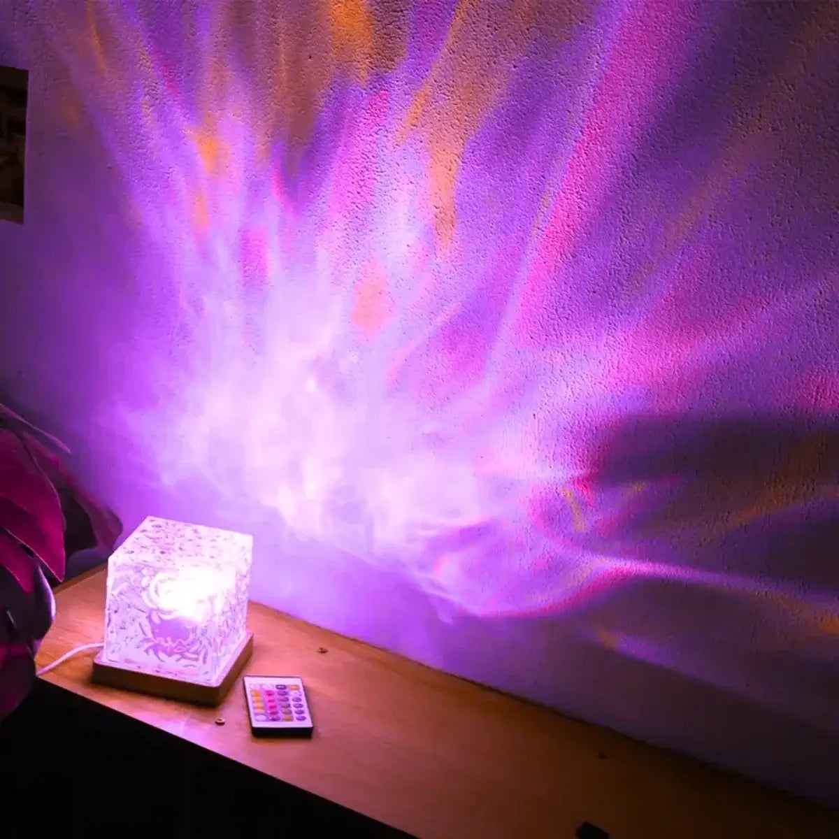 Rotating Water Ripple Projector Night Light – 16 Colors