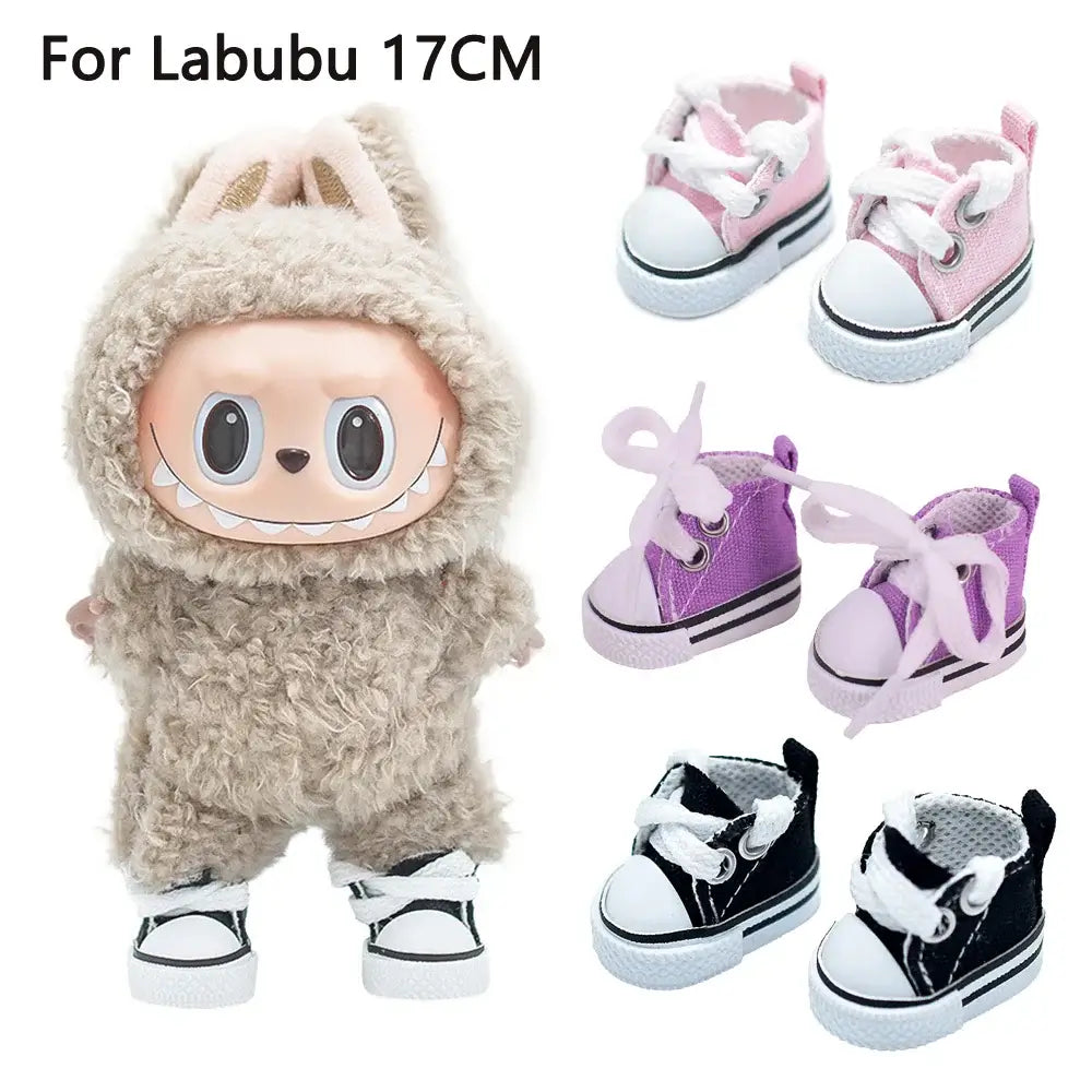 Labubu 17cm Doll Shoes - Fashion Canvas Accessories
