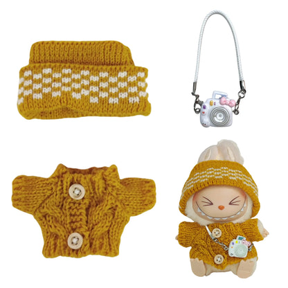 Labubu II Dolls Cute Clothing Set - Mesh Sweater &amp; Hat