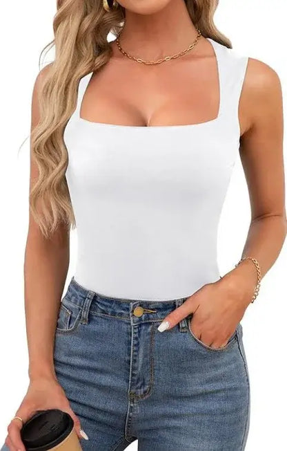 Slim Fit Square Collar Sleeveless Vest for Women Stylish Trendy Base Layer Top Fashionable Casual Wear Versatile Comfortable