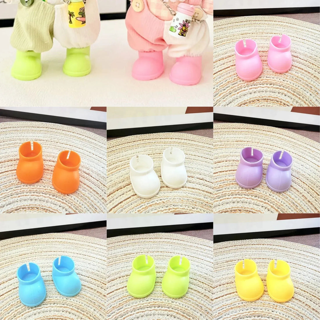 Labubu Doll Rain Boots Labubu I II III Idol Dolls Colorful Shoes and Headphones Multicolor Big Bow LabubusAccessories DIY Gifts