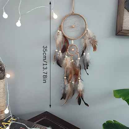 brown feather dream catcher wall hanging