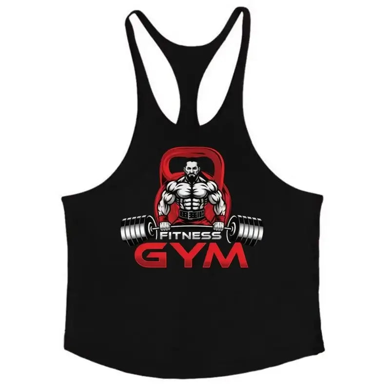 Gym Sleeveless Tank Men, Stringer Fitness Vest, Bodybuilding Singlet Moisture-Wicking Durable Summer Flexible Workout Sportswear