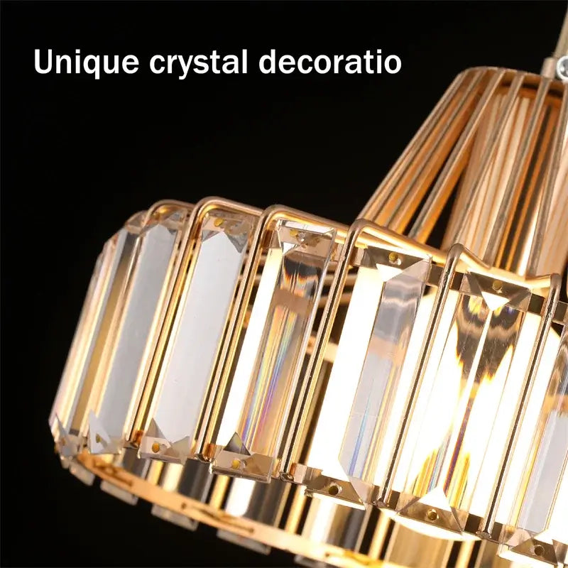 GreeLustr Modern Crystal Pendant Light, Black or Gold