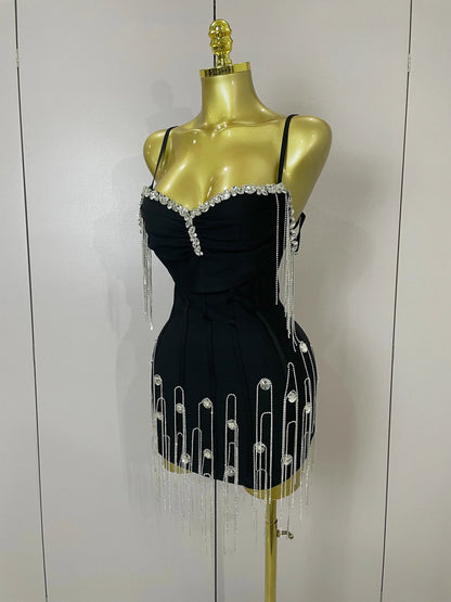 Elegant Black Backless Bodycon Dress for Parties