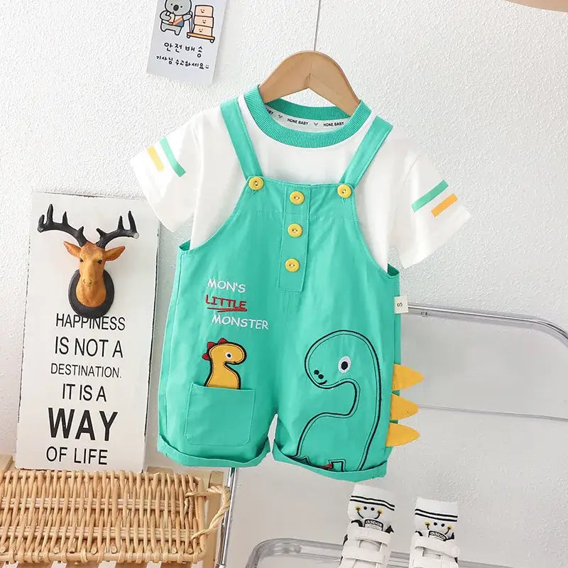 Toddler Summer Dinosaur Outfit 2Pcs Set - Fashion Tracksuit