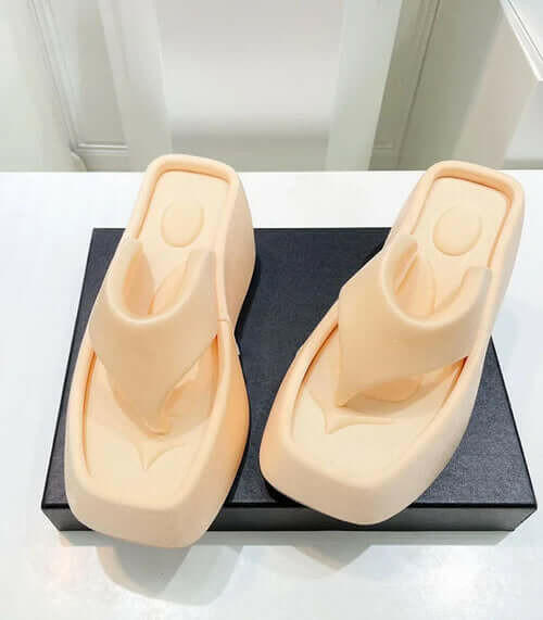Luxury Platform Square Toe Slippers