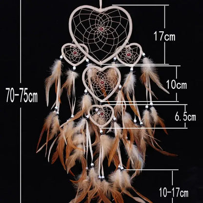 Dream Catcher Wall Decor Boho Feather Hanging Ornament Home Decoration Craft Gift for Bedroom Living Room Balcony Outdoor Car