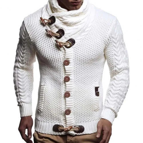 Men Fashion Winter Warm Pullovers Sweater Thick High-Neck Long-Sleeved